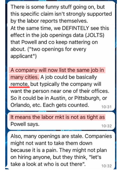 ISM prices decline points to future steep fall in PPI (like a rock). Remote-work creating same job posting in multiple cities (overstating tightness?) 2H rally thesis strained but still intact