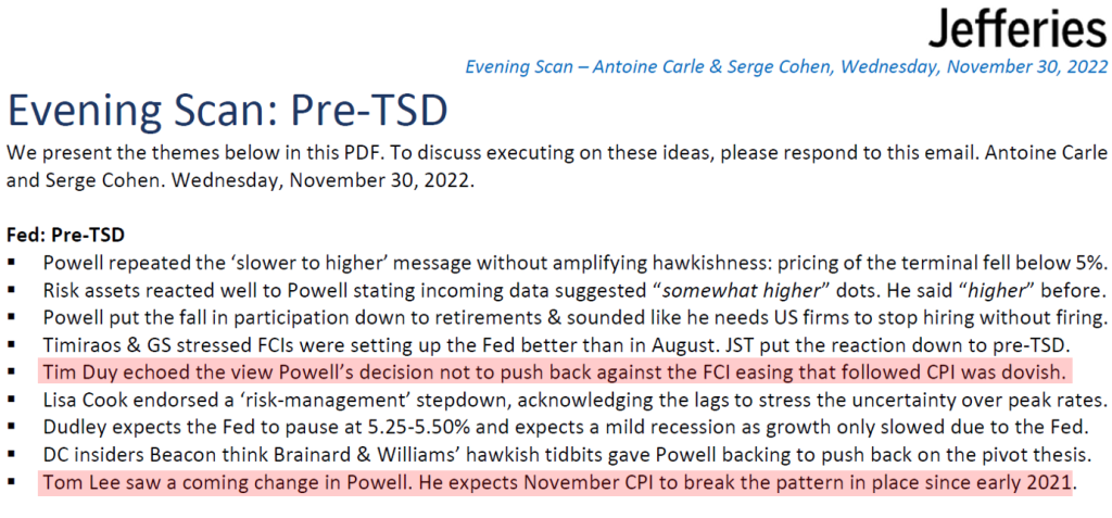 The inflation crisis of 2022 made investors focus solely on danger, not opportunity. Powell signaling time to look at latter. YE rally to be fueled by Tech + Small-caps + High P/E + Heavily Shorted