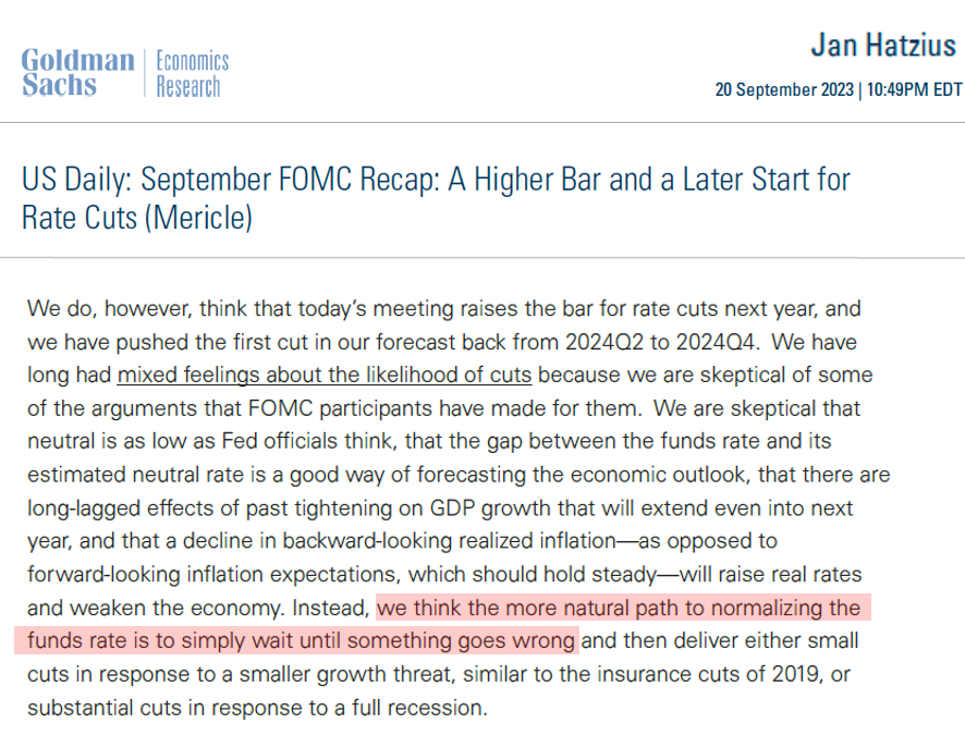 3 reasons we think -2.5% decline is an over-reaction. Higher for longer is really higher for longer DUE to higher GDP.