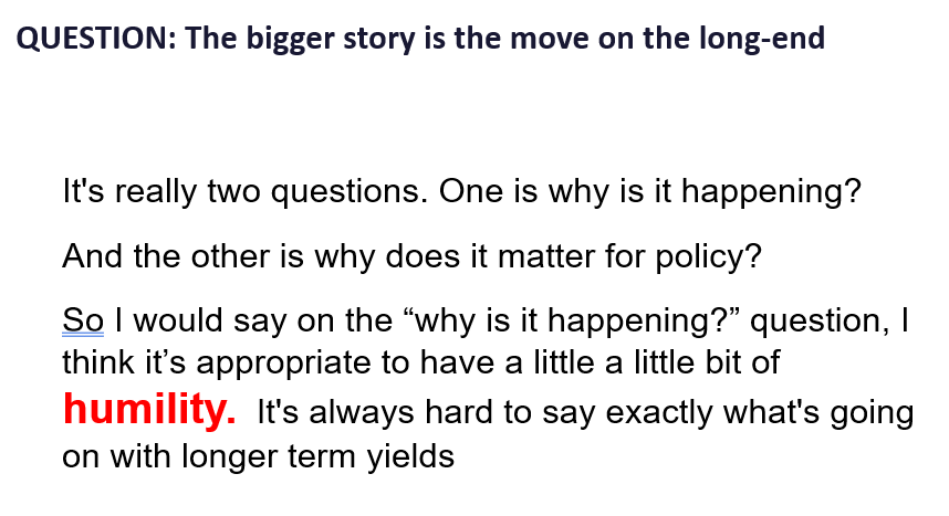Powell's comments create further bifurcation in fixed income. Odds hike by Dec new low of 25% but US 10-yr surges to touch 5%. Selling of equities is overdone.