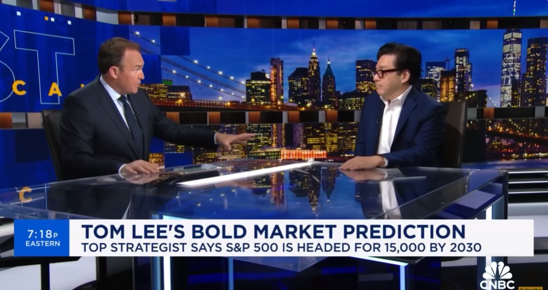 Video: Fundstrat's Tom Lee explains why he sees the S&P 500 hitting 15,000 by 2030