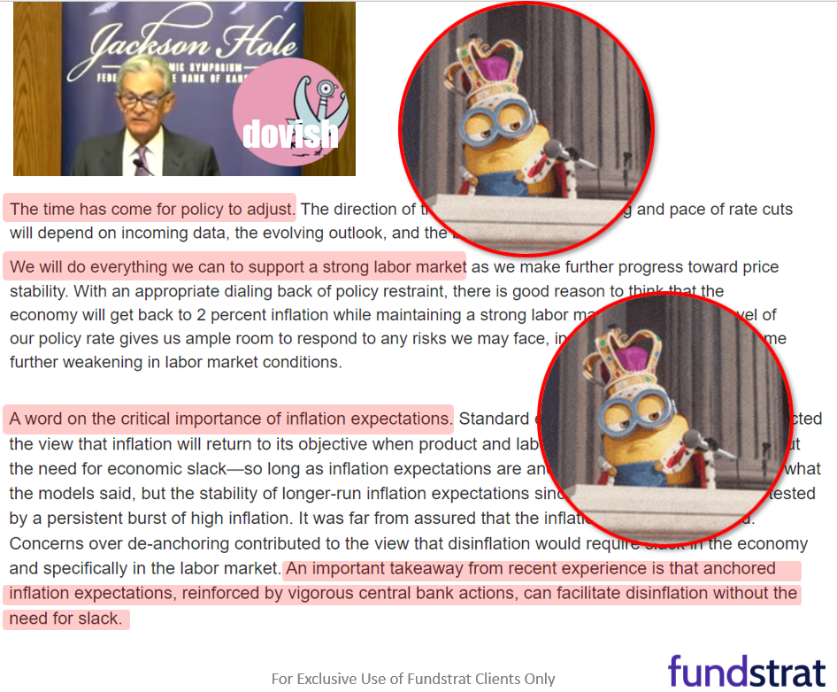 Fed Chair dovish speech at Jackson Hole (8/23) solidifies case for small-caps