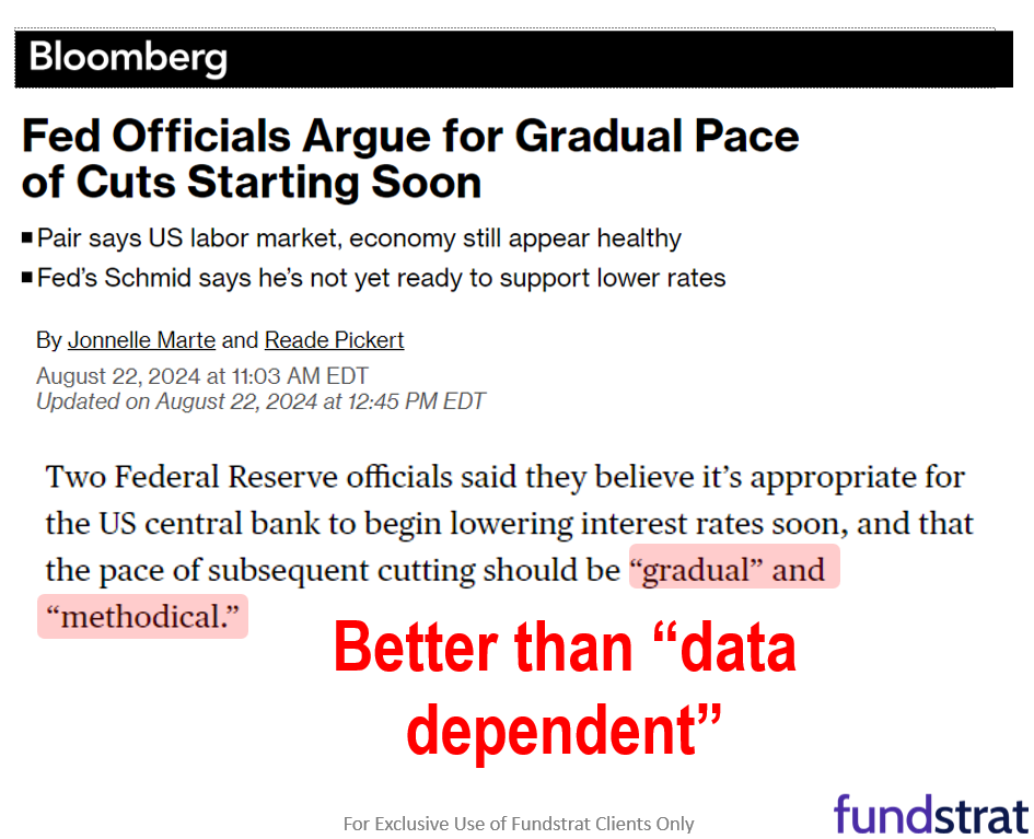 Fed Chair dovish speech at Jackson Hole (8/23) solidifies case for small-caps
